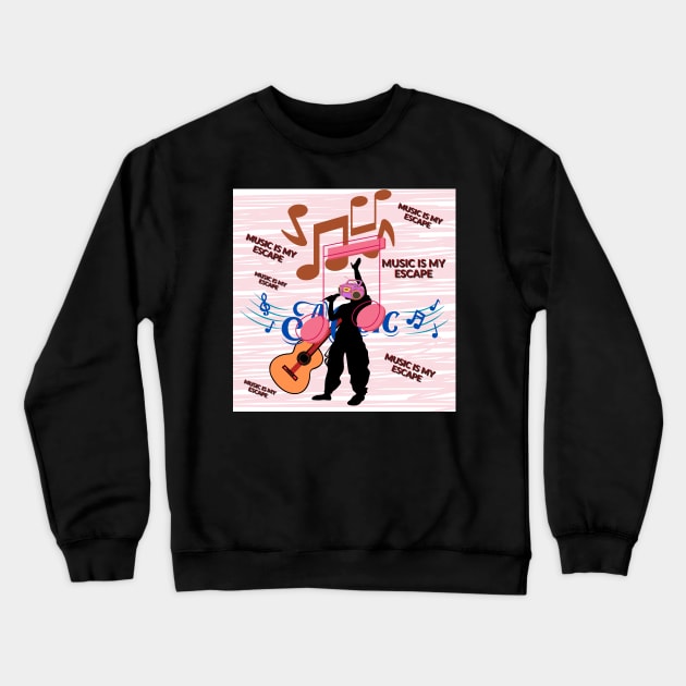 music is my escape Crewneck Sweatshirt by RONZIISHOPP